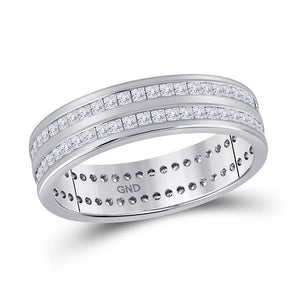 Wedding Collection | 14kt White Gold Womens Round Diamond Eternity Wedding Band 1 Cttw | Splendid Jewellery GND