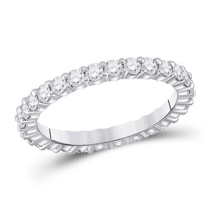 Wedding Collection | 14kt White Gold Womens Round Diamond Eternity Wedding Band 1 Cttw | Splendid Jewellery GND