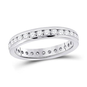 Wedding Collection | 14kt White Gold Womens Round Diamond Eternity Wedding Band 1 Cttw | Splendid Jewellery GND