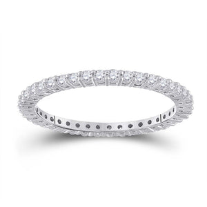 Wedding Collection | 14kt White Gold Womens Round Diamond Eternity Wedding Band 1/2 Cttw | Splendid Jewellery GND