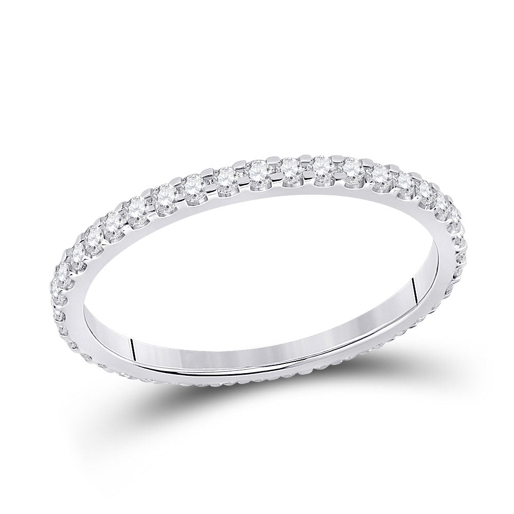 Wedding Collection | 14kt White Gold Womens Round Diamond Eternity Wedding Band 1/2 Cttw | Splendid Jewellery GND