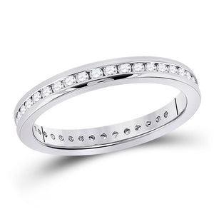 Wedding Collection | 14kt White Gold Womens Round Diamond Eternity Wedding Band 1/2 Cttw | Splendid Jewellery GND