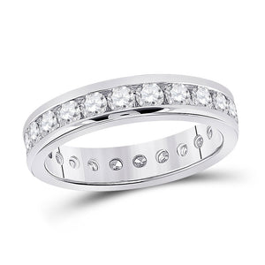 Wedding Collection | 14kt White Gold Womens Round Diamond Eternity Wedding Band 2 Cttw | Splendid Jewellery GND