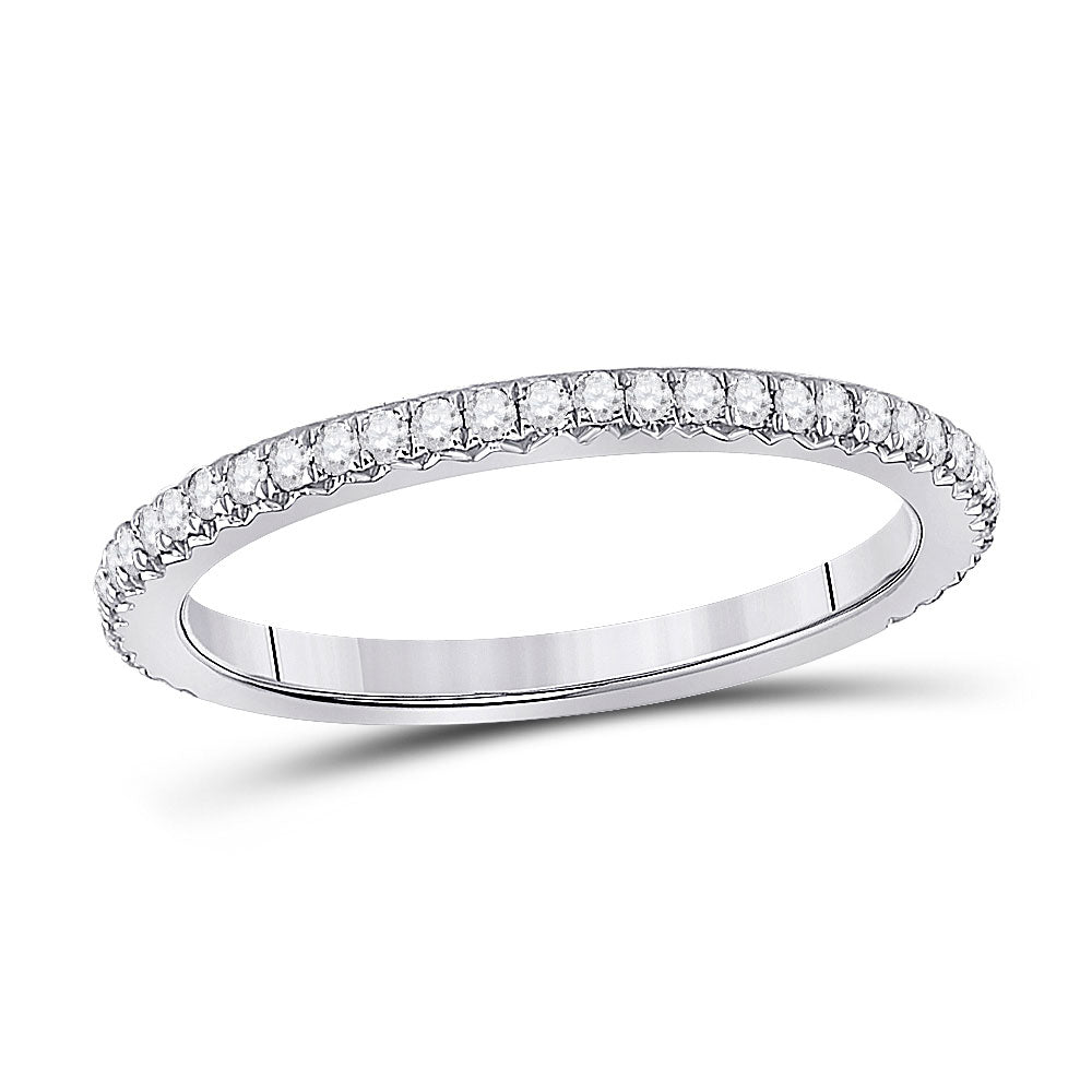 Wedding Collection | 14kt White Gold Womens Round Diamond Eternity Wedding Band 3/8 Cttw | Splendid Jewellery GND