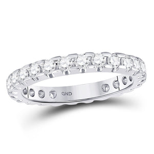 Wedding Collection | 14kt White Gold Womens Round Diamond Machine-Set Eternity Wedding Band 1 Cttw | Splendid Jewellery GND