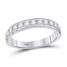 Load image into Gallery viewer, Enchanting Brilliance: 14kt White Gold Diamond Eternity Band Ring - Top View