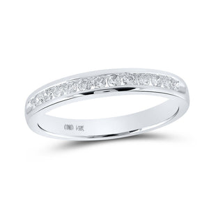 Wedding Collection | 14kt White Gold Womens Round Diamond Wedding Single Channel Band 1/4 Cttw | Splendid Jewellery GND