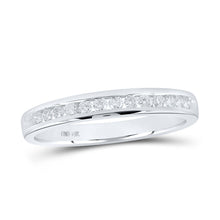 Load image into Gallery viewer, Eternal Radiance: 14kt White Gold Diamond Wedding Band - Top View