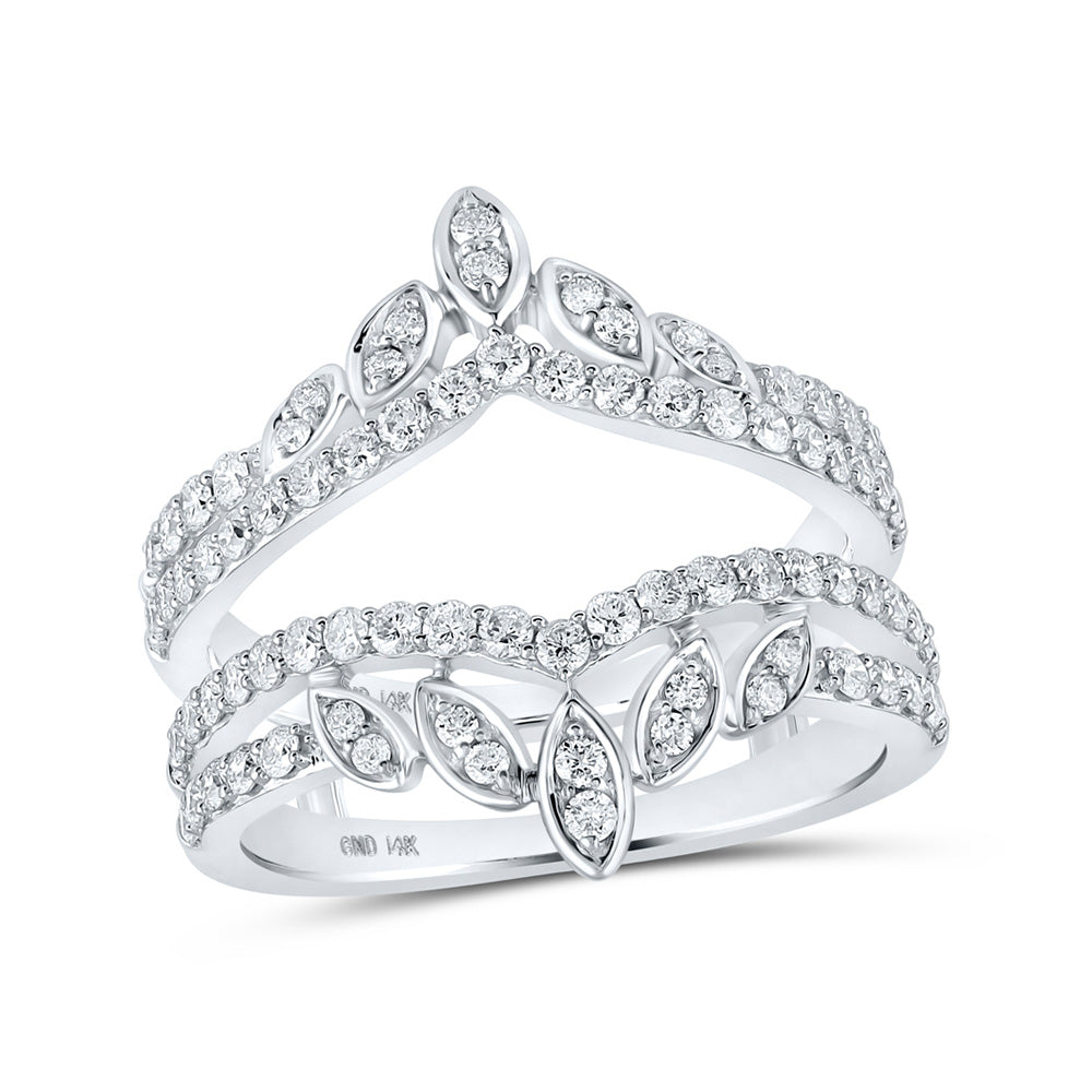 Wedding Collection | 14kt White Gold Womens Round Diamond Wrap Enhancer Wedding Band 1 Cttw | Splendid Jewellery GND