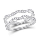 14kt White Gold Diamond Wrap Ring Guard Enhancer - Eternal Sparkle - Top View