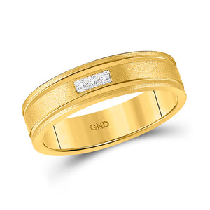 Wedding Collection | 14kt Yellow Gold Mens Princess Diamond Wedding Band Ring 1/8 Cttw | Splendid Jewellery GND