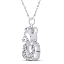 Load image into Gallery viewer, Whimsical White Gold Diamond Bear Pendant: A Charming Delight - Splendid Jewellery