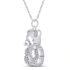 Whimsical White Gold Diamond Bear Pendant: A Charming Delight - Splendid Jewellery
