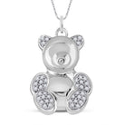 Whimsical White Gold Diamond Bear Pendant: A Charming Delight - Splendid Jewellery