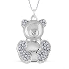 Whimsical White Gold Diamond Bear Pendant: A Charming Delight - Splendid Jewellery
