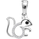 Whimsical White Gold Diamond Squirrel Pendant - Splendid Jewellery