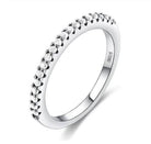 White Gold Plated Trendy 925 sterling silver stackable ring - Splendid Jewellery