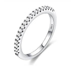 White Gold Plated Trendy 925 sterling silver stackable ring - Splendid Jewellery