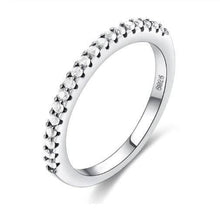 Load image into Gallery viewer, White Gold Plated Trendy 925 sterling silver stackable ring Splendid Jewellery